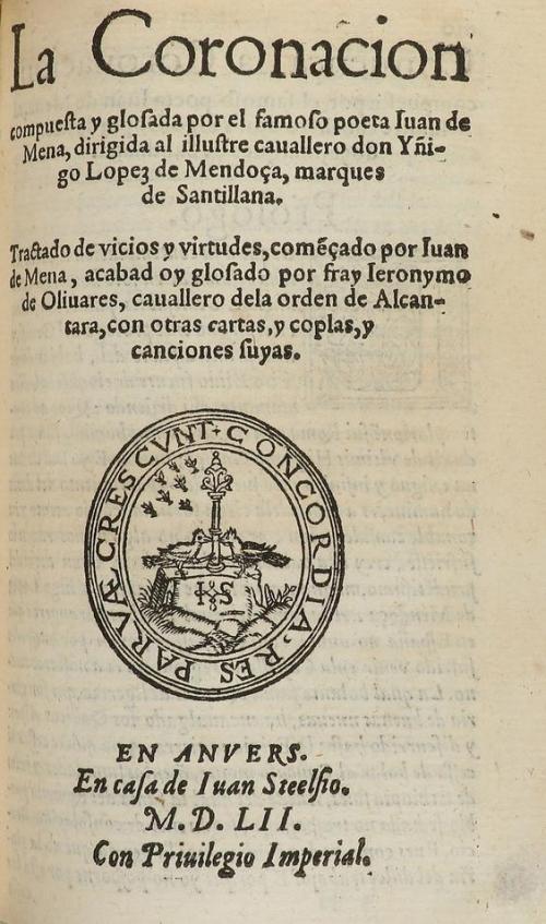 1552. LIBRO. (LITERATURA). MENA, IUAN DE:. LAS TREZIENTAS D'