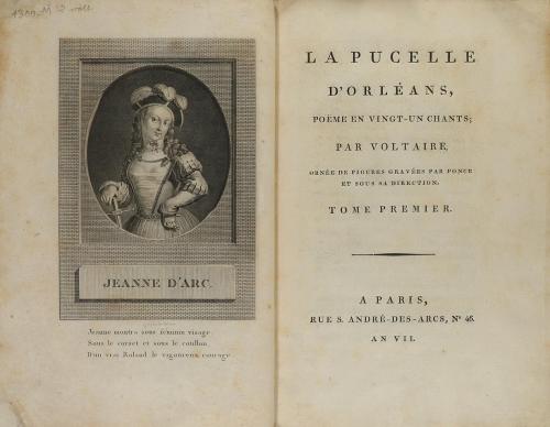 [1795]. LIBRO. (LITERATURA FRANCESA). VOLTAIRE:. LA PUCELLE 