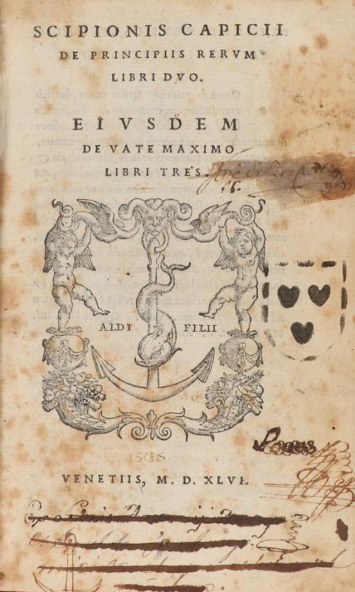 1546. LIBRO. (LITERATURA). CAPICII, SCIPIONIS:. DE PRINCIPII