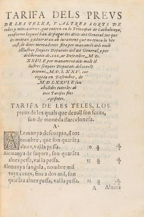 1576. LIBRO. (DERECHO CATALÁN). CAPITOLS DELS DRETS Y ALTRES