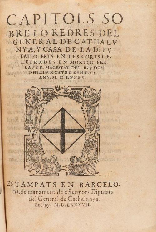 1576. LIBRO. (DERECHO CATALÁN). CAPITOLS DELS DRETS Y ALTRES