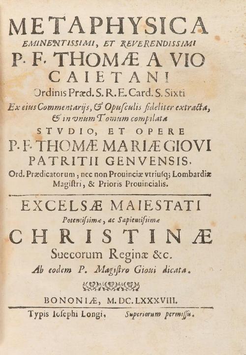 1688. LIBRO. (HUMANIDADES). CAIETANI, THOMAE A VIO:. METAPHY