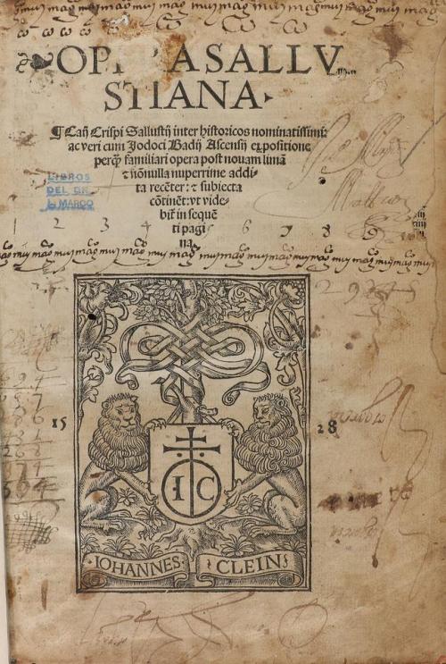 1528. LIBRO. (LITERATURA-CLÁSICOS). SALLUSTII, CA. CRISPI:. 