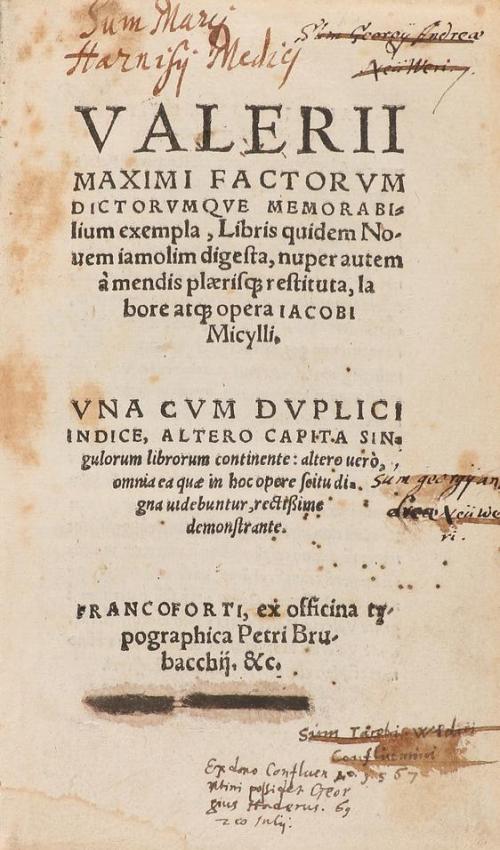 1550 ca. LIBRO. (HISTORIA-CLÁSICOS). VALERII MAXIMI FACTORUM