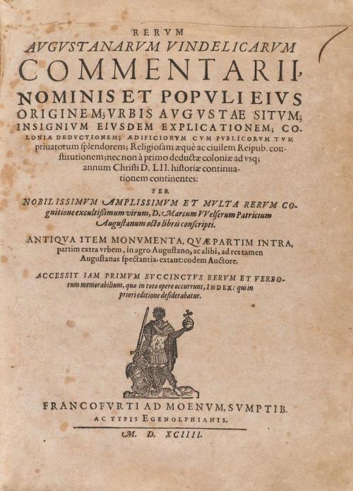 1594. LIBRO. (HISTORIA-CLÁSICA). RERUM AUGUSTANARUM VINDELIC