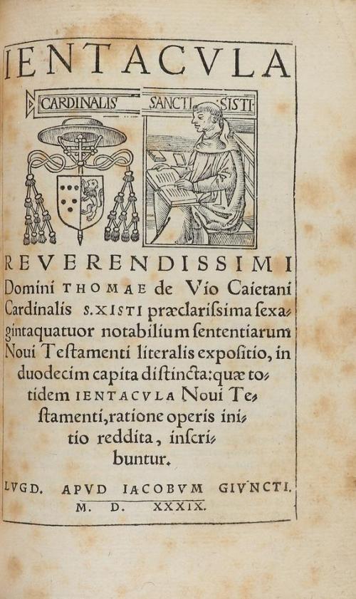 1539. LIBRO. (HUMANIDADES). CAIETANI, THOMAE DE VIO:. SUMMA 