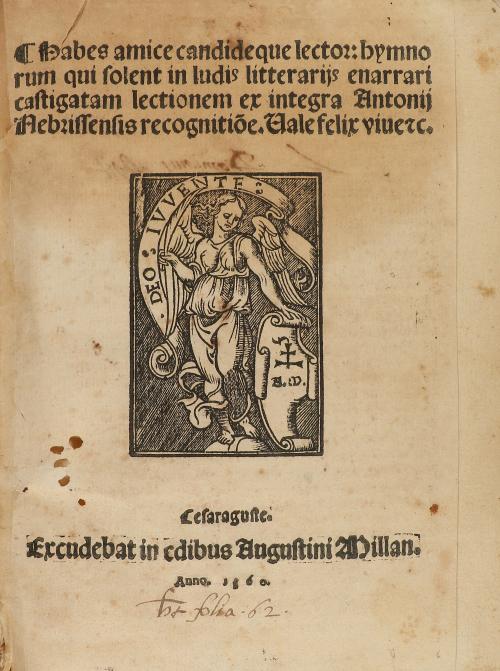1560. LIBRO. (LITERATURA). [NEBRIJA, ANTONIO DE:]. AUREA EXP