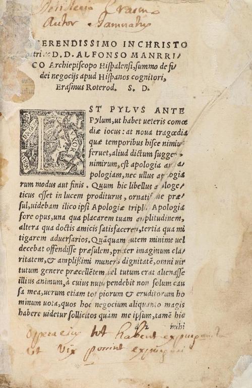 [1529]. LIBRO. (HISTORIA-INQUISICIÓN). ERASMUS, DESIDERII:. 