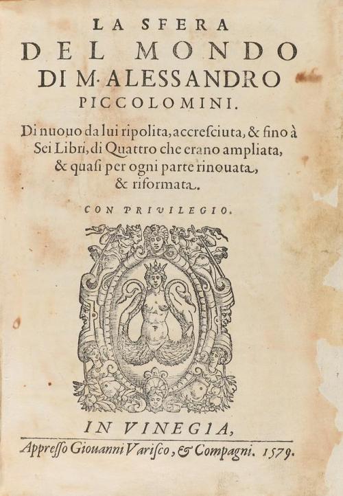 1579. LIBRO. (CIENCIAS-ASTRONOMÍA). PICCOLOMINI, ALESSANDRO: