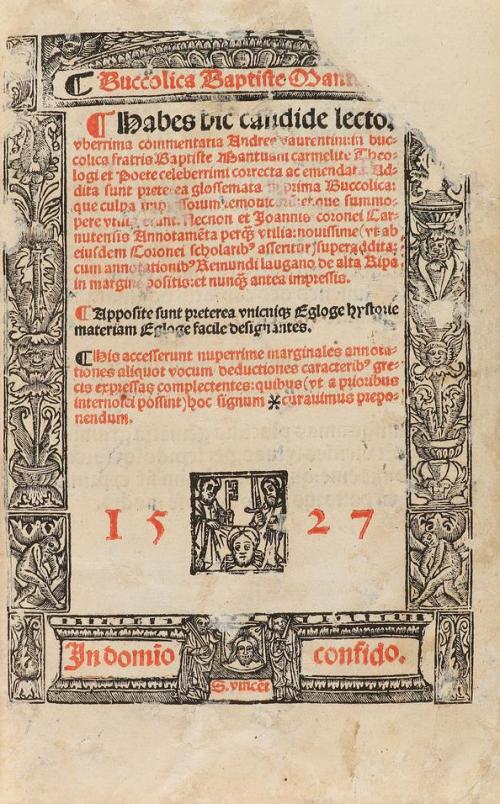 1527. LIBRO. (LITERATURA). BATTISTA MANTUANU. [BAPTISTA SPAG