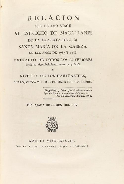 1788. LIBRO. (VIAJES). [VARGAS PONCE, JOSÉ DE:]. RELACION DE
