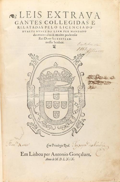 1569. LIBRO. (HISTORIA). NUNES DO LEAO, DUARTE:. LEIS EXTRAV