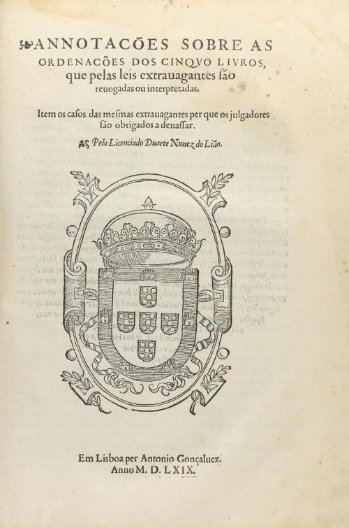 1569. LIBRO. (HISTORIA). NUNES DO LEAO, DUARTE:. LEIS EXTRAV