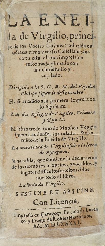 1586. LIBRO. (LITERATURA CLÁSICA). VIRGILIO MARON, PUBLIO:. 