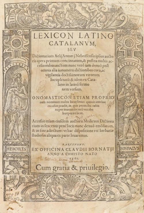 1561. LIBRO. (GRAMÁTICA). NEBRIJA, AELIO ANTONIO DE:. LEXICO