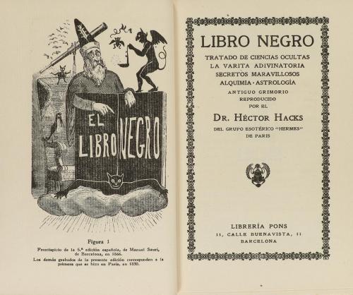 1921. LIBRO. (OCULTISMO). HACKS, HECTOR:. LIBRO NEGRO. TRATA