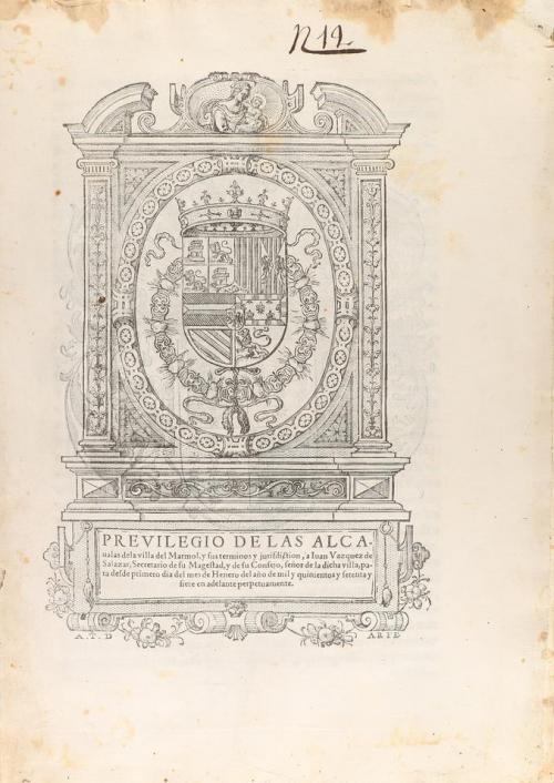 1577. FOLLETOS. (PRIVILEGIO). PRIVILEGIO DE LAS ALCAVALAS DE