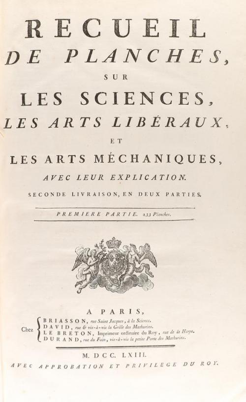 1763. LIBRO. (CIENCIAS-GRABADOS). RECUEIL DE PLANCHES, SUR L