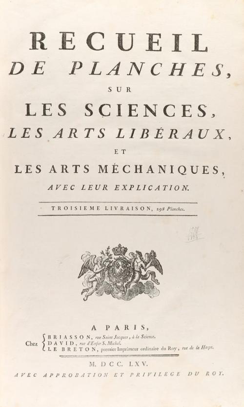 1765. LIBRO. (CIENCIAS-GRABADOS). RECUEIL DE PLANCHES, SUR L