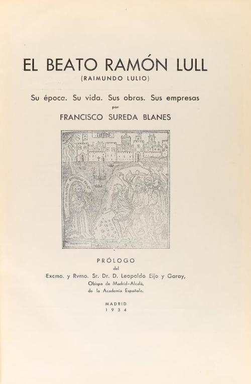 1934. LIBRO. (LULIANA). SUREDA BLANES, FRANCISCO:. EL BEATO 