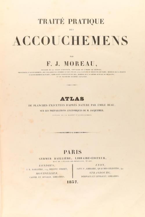 1837-1841. LIBRO. (OBSTETRICIA-MEDICINA). MOREAU, F. J.:. TR