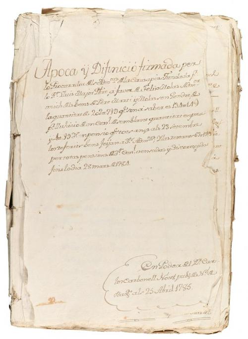 1784-1830. MANUSCRITO. (MARESME). ÁPOCA Y DEFINICIÓN A FAVOR
