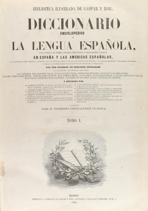 1864. LIBRO. (DICCIONARIO-LENGUA). FERNÁNDEZ CUESTA, NEMESIO