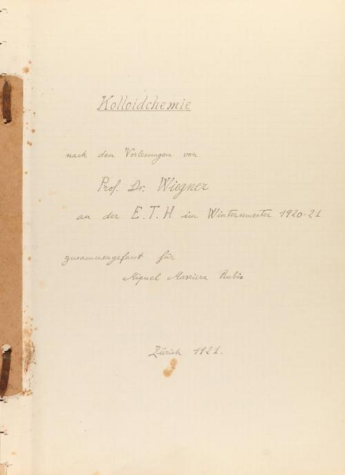 1921. MANUSCRITO. (CIENCIAS). MASRIERA RUBIO, MIGUEL:. KOLLO