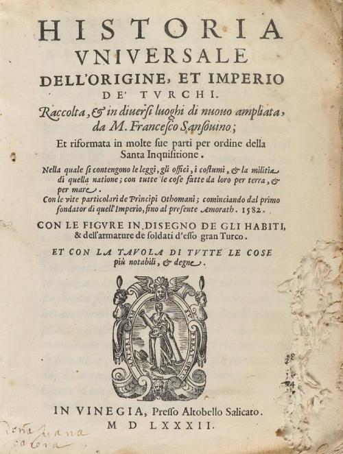 1582. LIBRO. (HISTORIA-TURQUÍA). SANSOVINO, FRANCESCO:. HIST