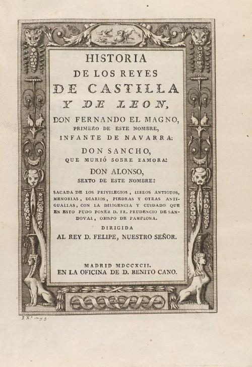 1792. LIBRO. (HISTORIA-CASTILLA). SANDOVAL, PRUDENCIO DE:. H