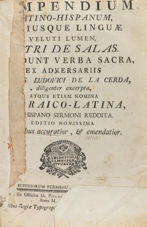 1775. LIBRO. (LINGÜÍSTICA-DICCIONARIO). SALAS, PEDRO DE:. CO