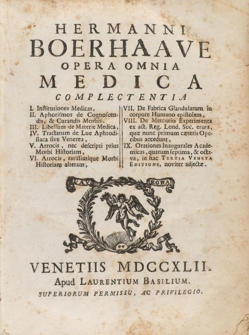 1742. LIBRO. (MEDICINA). BOERHAAVE, HERMANNI:. OPERA OMNIA M