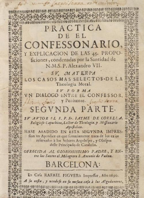 1690. LIBRO. (RELIGIÓN). CORELLA, JAYME DE:. PRACTICA DE EL 