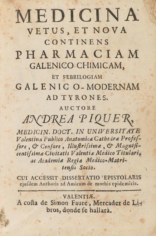 1766. LIBRO. (MEDICINA). PIQUERII ARCHIATRI, ANDREAE:. MEDIC