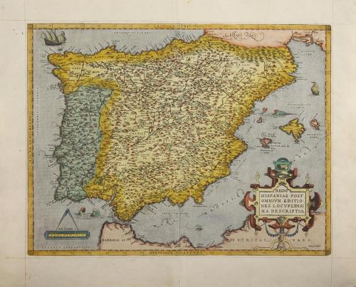 1598. MAPA. (PENÍNSULA IBÉRICA). ORTELIUS, ABRAHAM:. REGNI H