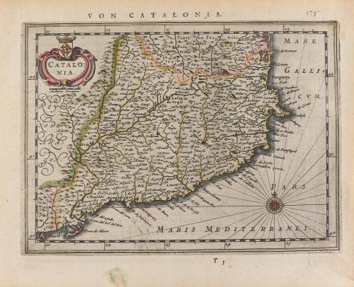 1632. MAPA. (CATALUNYA). [KÄR:]. VON CATALONIA. Mapa calcogr