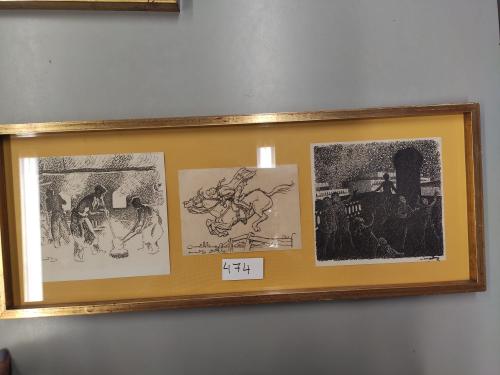 1910 ca. ORIGINAL ARTÍSTICO. JUNCEDA:. TRES DIBUJOS ORIGINAL