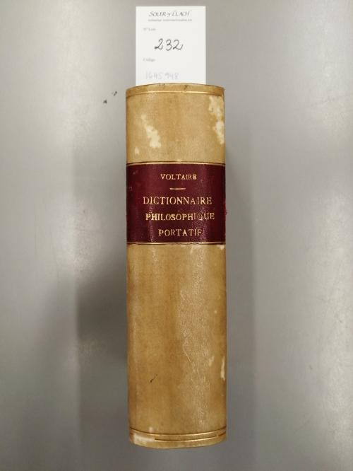 1765. LIBRO. (FILOSOFÓA-ILUSTRACIÓN). [VOLTAIRE:]. DICTIONN