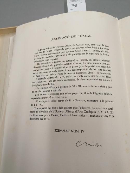 1948. LIBRO. (BIBLIOFILIA). RIBA, CARLES; OLLÉ I PINELL, ANT