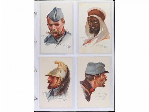 1915-1920. POSTALES. LOTE DE 2 ÁLBUMES CON MÁS DE 200 POSTAL