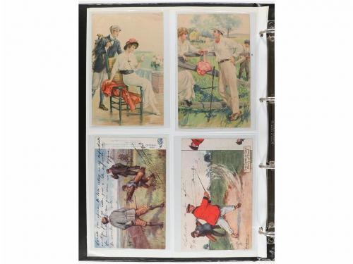 1900-1930 ca. POSTALES. DD.AA.:. LOTE DE 6 ÁLBUMES DE POSTAL