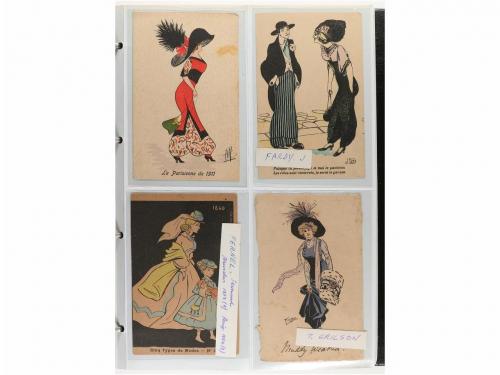 1900-1930 ca. POSTALES. DD.AA.:. LOTE DE 6 ÁLBUMES DE POSTAL