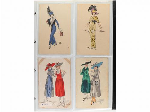 1900-1930 ca. POSTALES. DD.AA.:. LOTE DE 6 ÁLBUMES DE POSTAL
