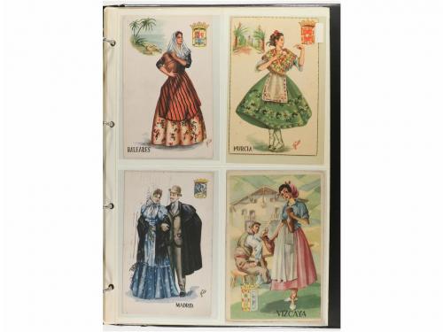 1900-1930. POSTALES. CUATRO ÁLBUMES CON MÁS DE 350 POSTALES.