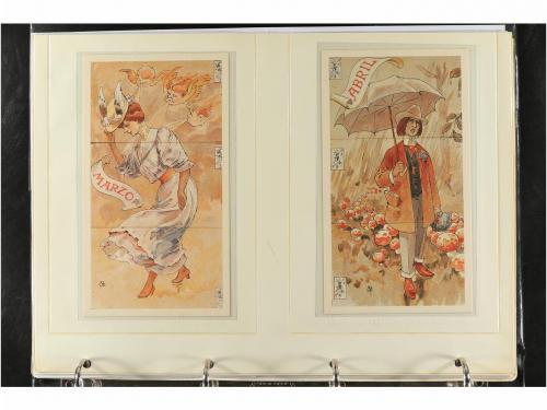 1900-1940 ca. POSTALES. TRES ÁLBUMES CON MÁS DE 300 POSTALES