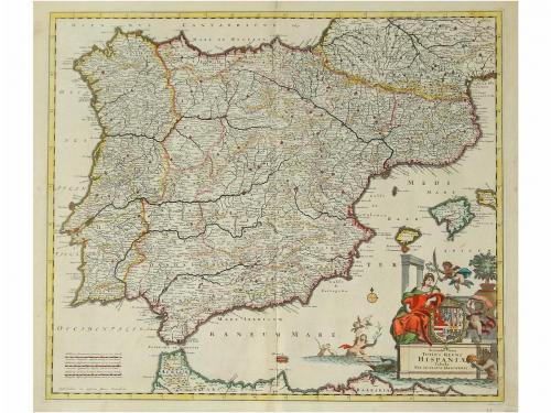1690 ca. MAPA. (PENÍNSULA IBÉRICA). DANCKERTS, IUSTINUM:. AC