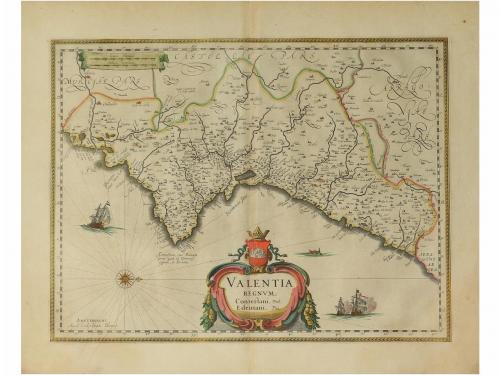 1640 ca. MAPA. (VALENCIA). BLAEU:. VALENTIA REGNUM. Mapa cal