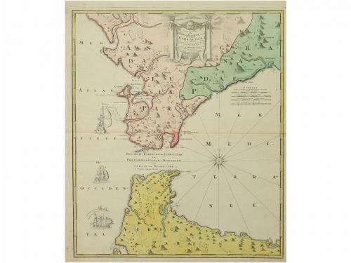 1720 ca. MAPA. (ESTRECHO DE GIBRALTAR). PETIT, JEAN DE:. CAR