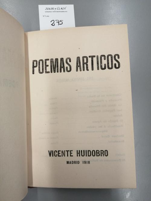 1918. LIBRO. (GENERACIÓN 27-PRIMERA EDICIÓN). HUIDOBRO, VICE