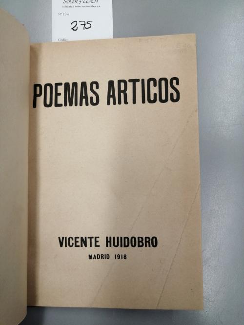 1918. LIBRO. (GENERACIÓN 27-PRIMERA EDICIÓN). HUIDOBRO, VICE